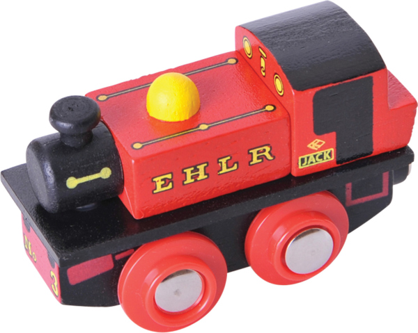 Levně Bigjigs Rail Dřevěná replika lokomotivy EHLR Jack