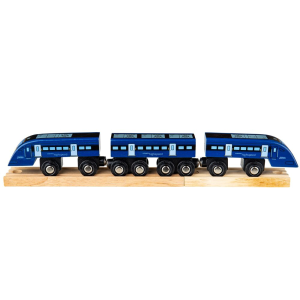 Levně Bigjigs Rail Rychlík High Speed 1 modrý