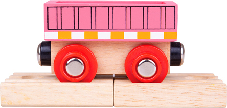 Levně Bigjigs Rail Vagón růžový