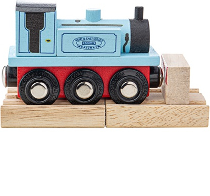 Levně Bigjigs Rail Dřevěný vláček Teriér modrý
