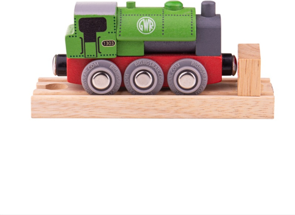 Levně Bigjigs Rail Dřevěná lokomotiva GWR zelená