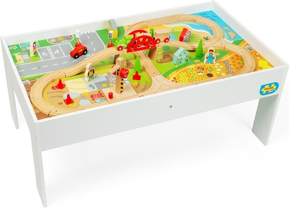 Levně Bigjigs Rail Dřevěná vláčkodráha a stůl