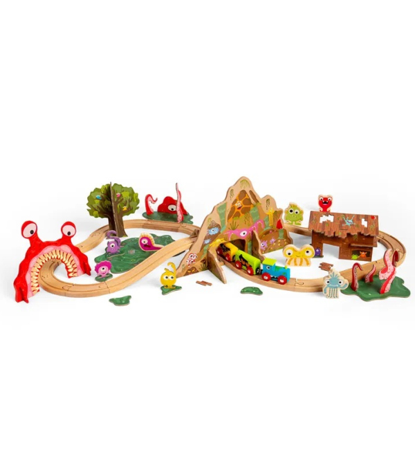 Levně Bigjigs Rail Dřevěná vláčkodráha Příšerky