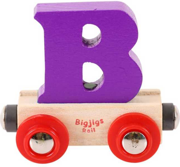 Levně Bigjigs Rail Vagónek dřevěné vláčkodráhy - Písmeno B