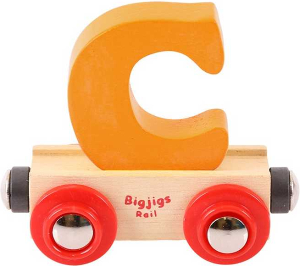 Levně Bigjigs Rail Vagónek dřevěné vláčkodráhy - Písmeno C
