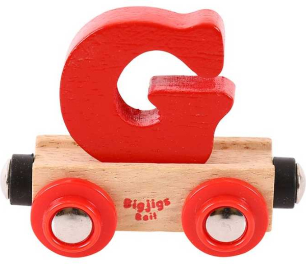 Levně Bigjigs Rail Vagónek dřevěné vláčkodráhy - Písmeno G