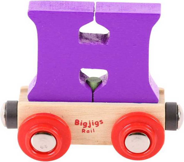 Levně Bigjigs Rail Vagónek dřevěné vláčkodráhy - Písmeno H