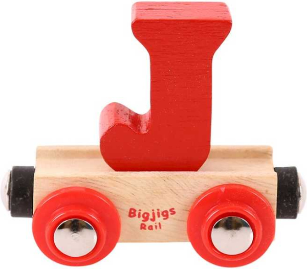 Levně Bigjigs Rail Vagónek dřevěné vláčkodráhy - Písmeno J