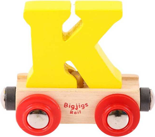 Levně Bigjigs Rail Vagónek dřevěné vláčkodráhy - Písmeno K