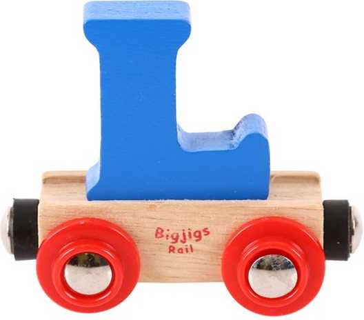 Levně Bigjigs Rail Vagónek dřevěné vláčkodráhy - Písmeno L
