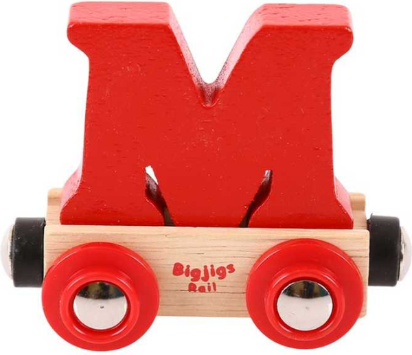 Levně Bigjigs Rail Vagónek dřevěné vláčkodráhy - Písmeno M