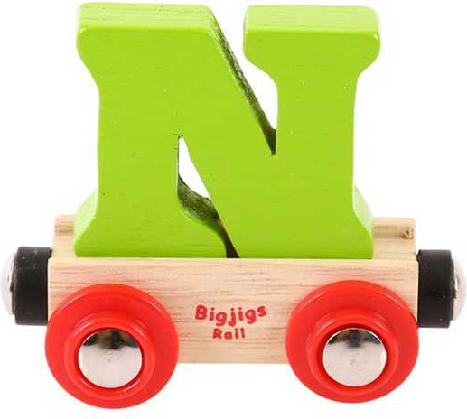 Levně Bigjigs Rail Vagónek dřevěné vláčkodráhy - Písmeno N