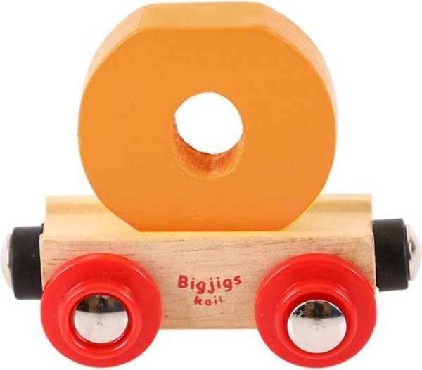 Levně Bigjigs Rail Vagónek dřevěné vláčkodráhy - Písmeno O