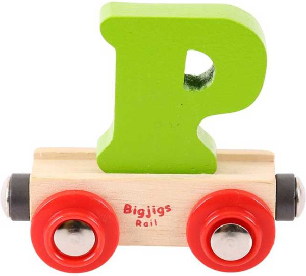 Levně Bigjigs Rail Vagónek dřevěné vláčkodráhy - Písmeno P