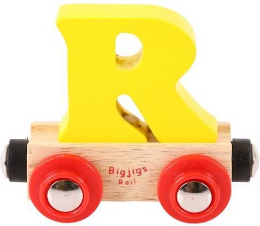Levně Bigjigs Rail Vagónek dřevěné vláčkodráhy - Písmeno R