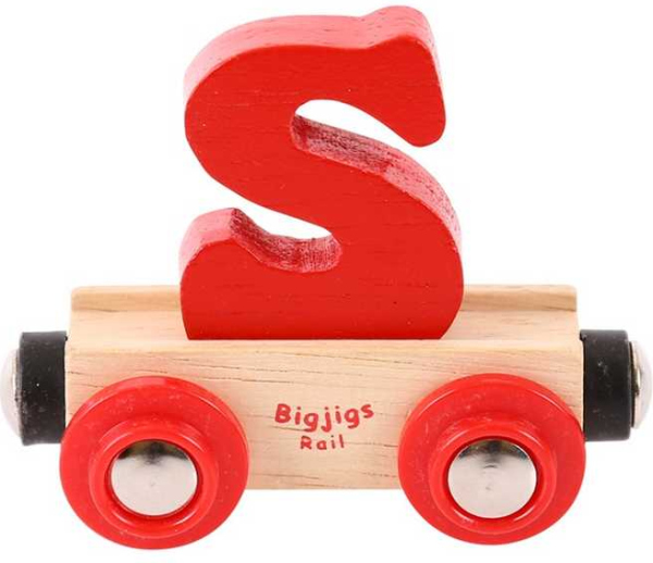 Levně Bigjigs Rail Vagónek dřevěné vláčkodráhy - Písmeno S