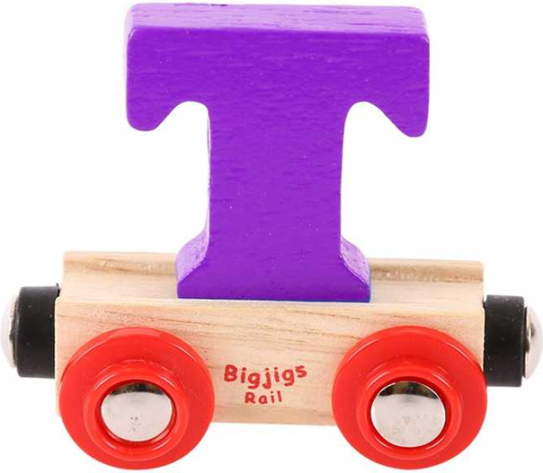 Levně Bigjigs Rail Vagónek dřevěné vláčkodráhy - Písmeno T