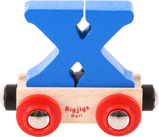 Levně Bigjigs Rail Vagónek dřevěné vláčkodráhy - Písmeno X