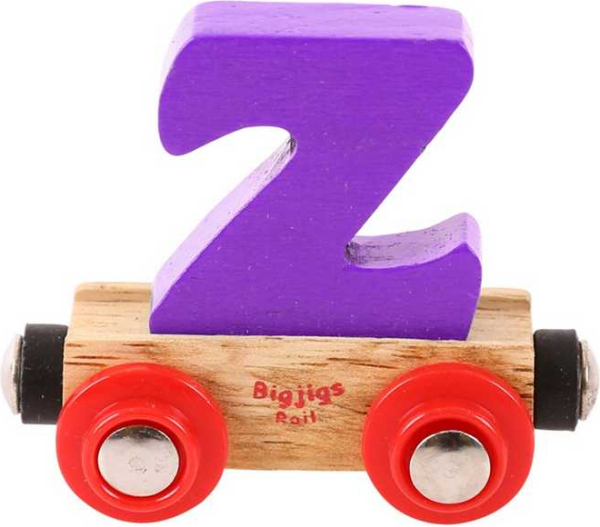 Levně Bigjigs Rail Vagónek dřevěné vláčkodráhy - Písmeno Z