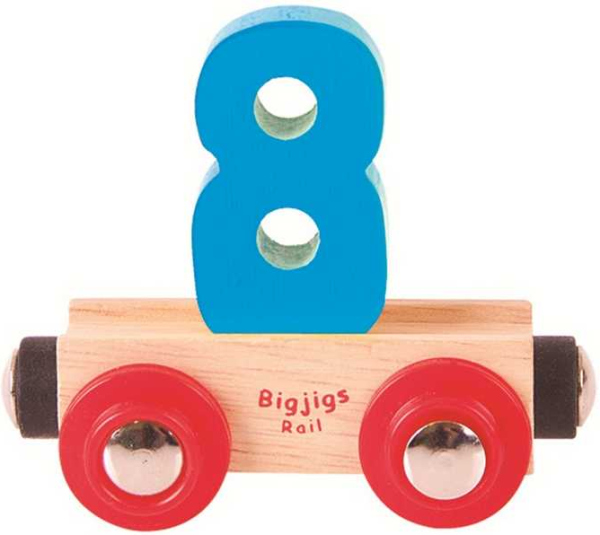 Levně Bigjigs Rail Vagónek dřevěné vláčkodráhy - Číslo 8
