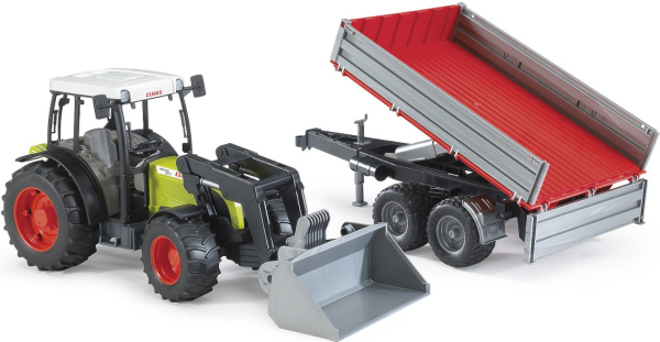 Levně Bruder Traktor CLAAS Nectis 267F s nakladačem a přívěsem