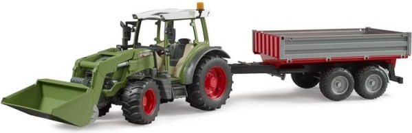 Levně Bruder Traktor Fendt Vario 211 s čelním nakladačem a sklápěcím přívěsem