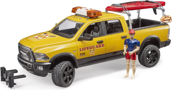 Levně Bruder Dodge RAM pobřežní hlídky se záchranářem a příslušenstvím
