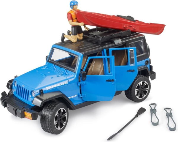 Levně Bruder Jeep Wrangler Rubicon s kajakem a figurkou 1:16