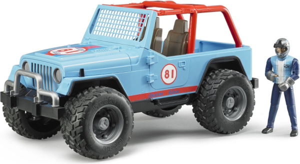 Levně Bruder Modré auto JEEP s řidičem