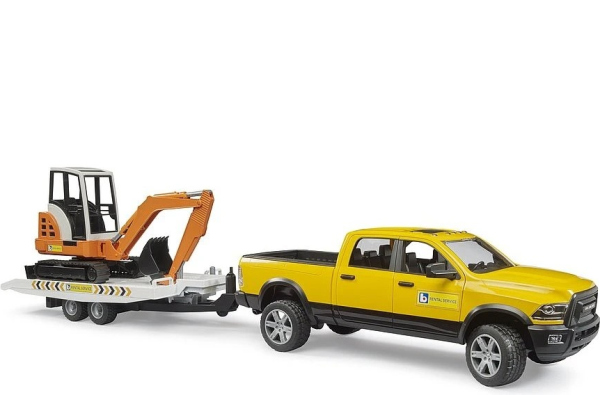Levně Bruder Terénní servisní auto RAM s minibagrem