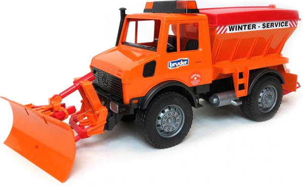 Levně Bruder Mercedes Benz UNIMOG Sypač s radlicí