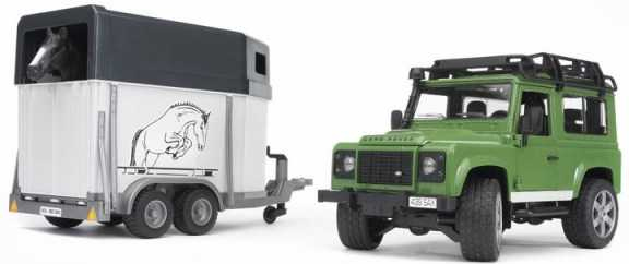 Levně Bruder LAND ROVER s přepravníkem na koně