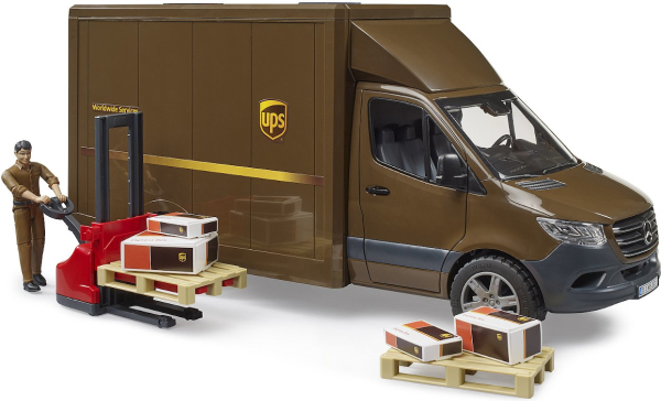 Levně Bruder Dodávka UPS MB Sprinter s figurkou a příslušenstvím