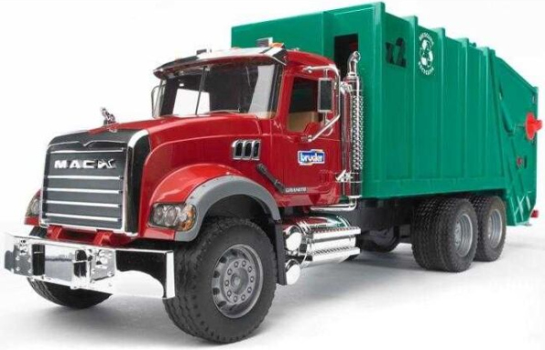 Levně Bruder Nákladní auto MACK Granit popelář zelený