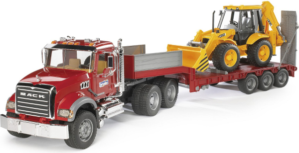 Levně Bruder Nákladní auto MACK Granit návěs a traktor JCB