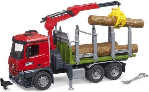 Levně Bruder Přepravník na dřevo s hydraulickou rukou MB Arocs