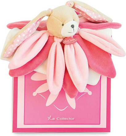 Doudou Dárková sada - plyšový muchláček králíček růžový 28 cm