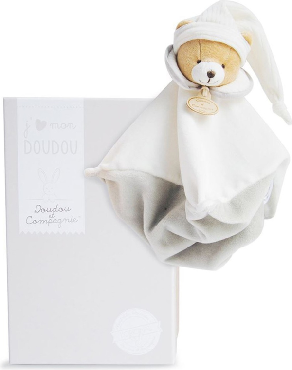Doudou Dárková sada Plyšový muchláček šedý Medvídek 25 cm