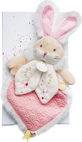 Doudou Dárková sada - Hračka růžový kamarád králíček 24 cm