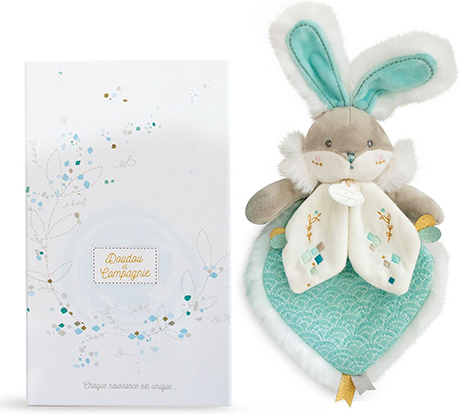 Doudou Dárková sada - Hračka tyrkysový kamarád králíček 24 cm