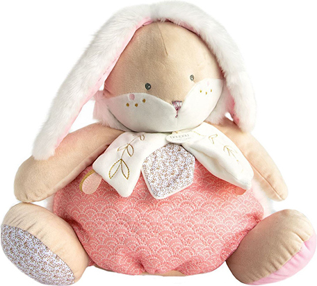 Levně Doudou Růžový králíček s prostorem pro uložení pyžámka 38 cm