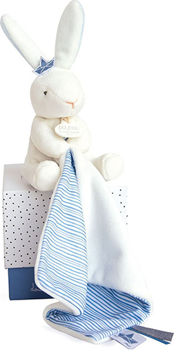 Doudou Dárková sada - králíček námořník s muchláčkem 10 cm