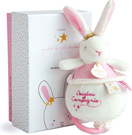 Doudou Dárková sada - Plyšový růžový králíček hrající melodii 14 cm
