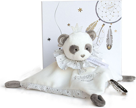 Doudou Dárková sada - plyšový muchláček panda 20 cm
