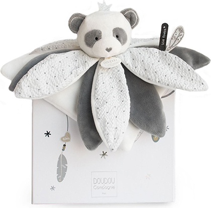 Doudou Dárková sada - plyšový muchláček panda 26 cm