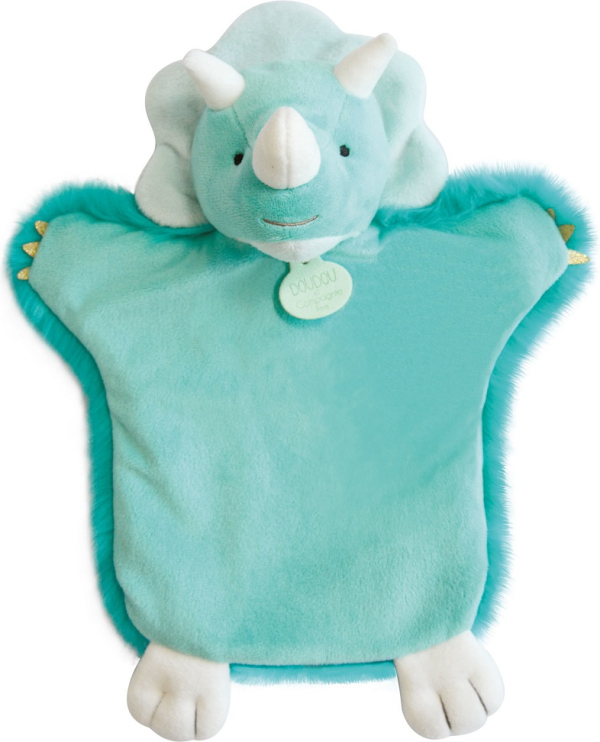 Levně Doudou Plyšový maňásek dinosaurus 25 cm