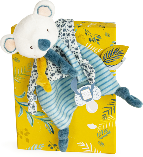 Doudou Dárková sada - Hračka s úchytem na dudlík koala Yoca 20 cm