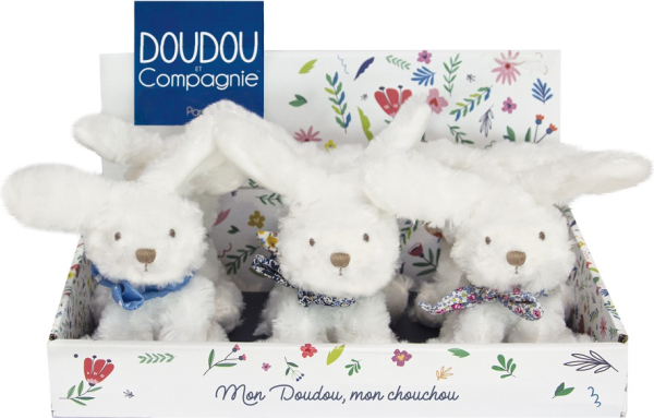 Levně Doudou Plyšový králíček s šátkem 12 cm