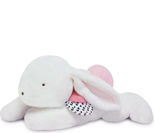 Levně Doudou Plyšový králík s růžovou bambulkou 65 cm