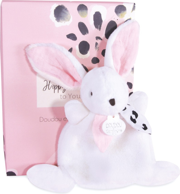 Doudou Dárková krabička růžová - mini králíček 17 cm